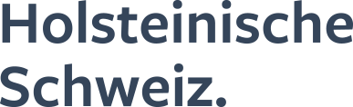 Logo mit dem Schriftzug „Holsteinische Schweiz.“ in graublauer Schrift.